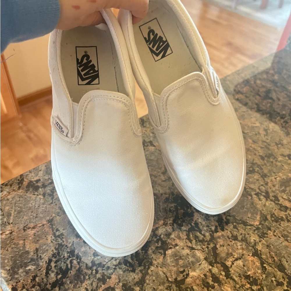 White Slip on Vans